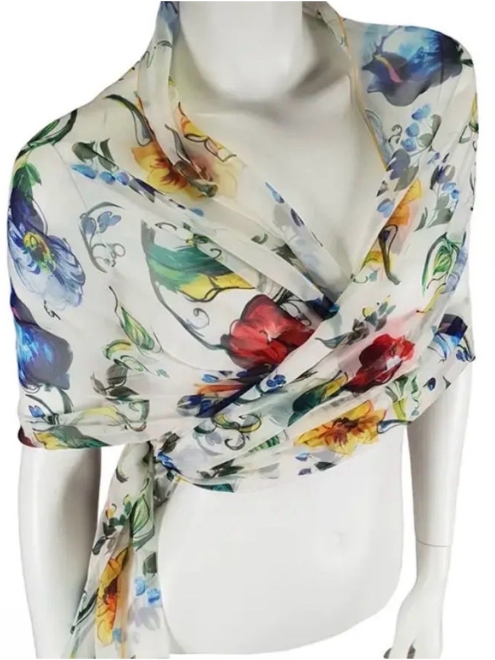 Dolce & Gabbana floral silk scarf New with Tags - 58cm x 230cm
